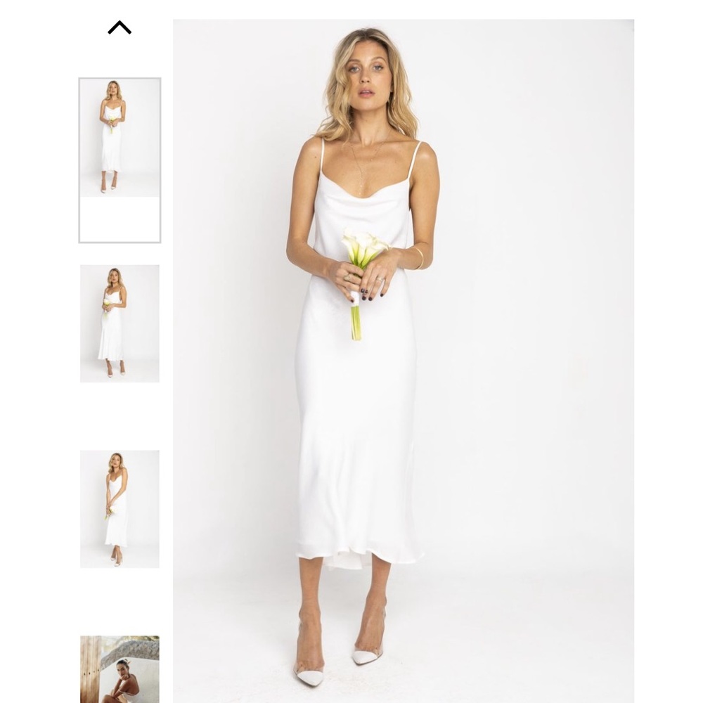 White slip wedding dress